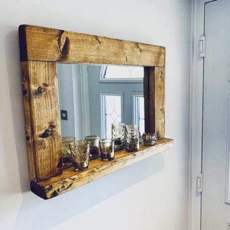 Reclaimed Wood Mirror – Country Cottage Wall Décor