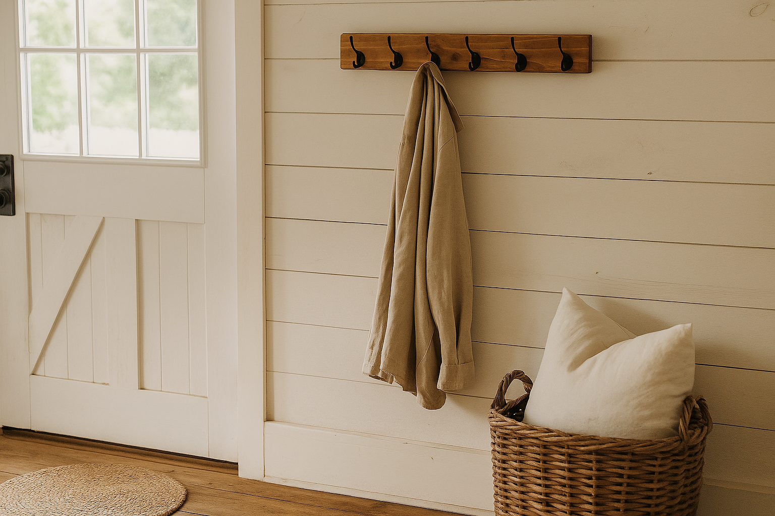 Rustic Coat Rack Waxed: Reclaimed Wood Farmhouse style